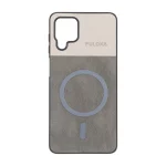 قاب Puloka دو تکه طرح چرم و کبریتی Magnet فلزی Samsung Galaxy A12 / M12 / F12 - خاکستری