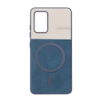 قاب Puloka دو تکه طرح چرم و کبریتی Magnet فلزی Samsung Galaxy A32 4G - سرمه ای