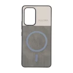 قاب Puloka دو تکه طرح چرم و کبریتی Magnet فلزی Samsung Galaxy A53 - خاکستری