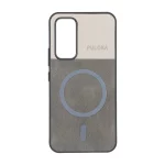 قاب Puloka دو تکه طرح چرم و کبریتی Magnet فلزی Samsung Galaxy A54 - خاکستری