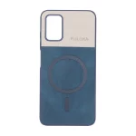 قاب Puloka دو تکه طرح چرم و کبریتی Magnet فلزی Samsung Galaxy A03s / A02s - سرمه ای