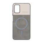 قاب Puloka دو تکه طرح چرم و کبریتی Magnet فلزی Samsung Galaxy A03s / A02s - خاکستری