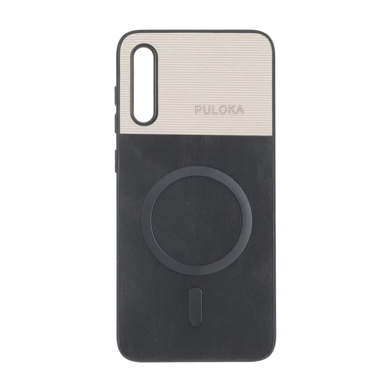 قاب Puloka دو تکه طرح چرم و کبریتی Magnet فلزی Samsung Galaxy A70 / A70s - مشکی - تصویر 2