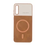 قاب Puloka دو تکه طرح چرم و کبریتی Magnet فلزی Samsung Galaxy A70 / A70s - قهوه ای