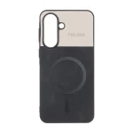 قاب Puloka دو تکه طرح چرم و کبریتی Magnet فلزی Samsung Galaxy A37 - مشکی
