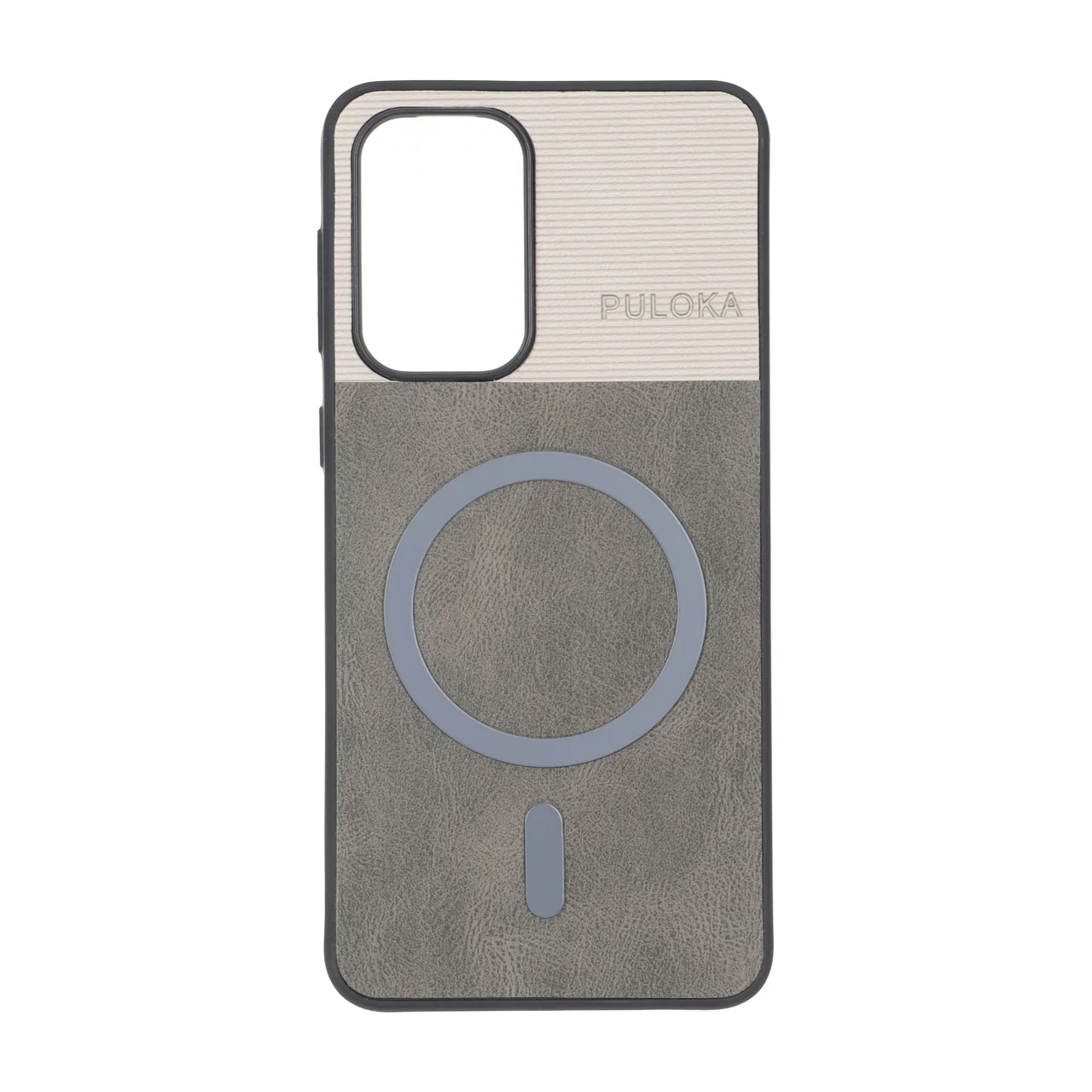 19178-2858712-1 قاب Puloka دو تکه طرح چرم و کبریتی Magnet فلزی Samsung Galaxy A33 - خاکستری - تصویر 1