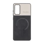 قاب Puloka دو تکه طرح چرم و کبریتی Magnet فلزی Samsung Galaxy S20 FE - مشکی