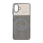 قاب Puloka دو تکه طرح چرم و کبریتی Magnet فلزی Samsung Galaxy A07 - خاکستری