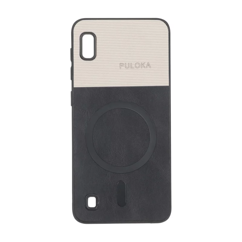 قاب Puloka دو تکه طرح چرم و کبریتی Magnet فلزی Samsung Galaxy A10 / M10 - مشکی - تصویر 2