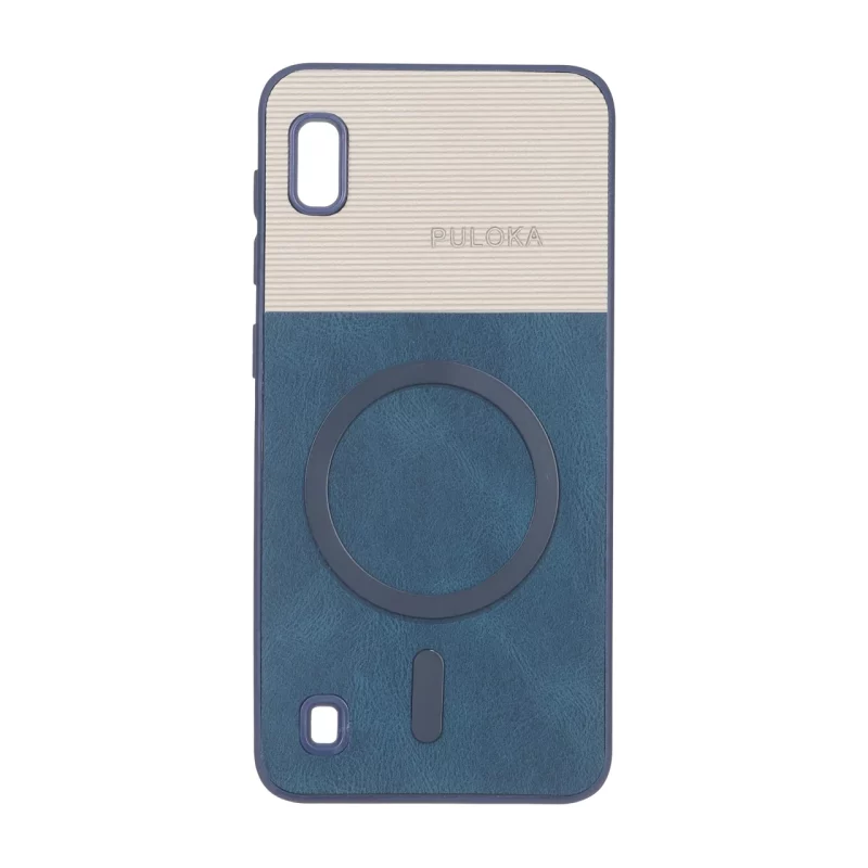 قاب Puloka دو تکه طرح چرم و کبریتی Magnet فلزی Samsung Galaxy A10 / M10 - سرمه ای - تصویر 2