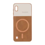 قاب Puloka دو تکه طرح چرم و کبریتی Magnet فلزی Samsung Galaxy A10 / M10 - قهوه ای