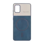 قاب Puloka دو تکه طرح چرم و کبریتی Magnet فلزی Samsung Galaxy A51 / M40s - سرمه ای
