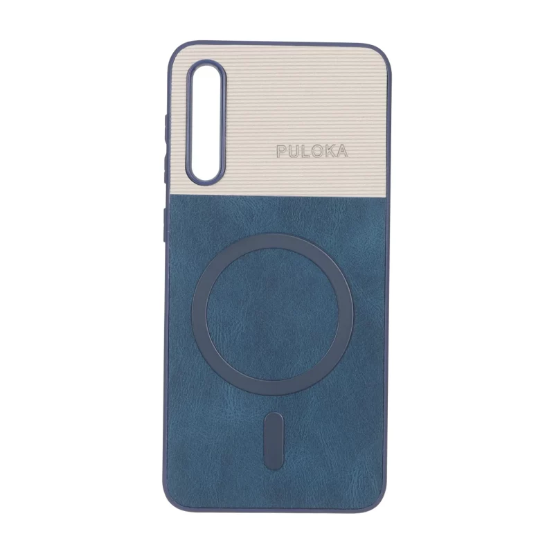 قاب Puloka دو تکه طرح چرم و کبریتی Magnet فلزی Samsung Galaxy A50 / A50s / A30s - سرمه ای - تصویر 2