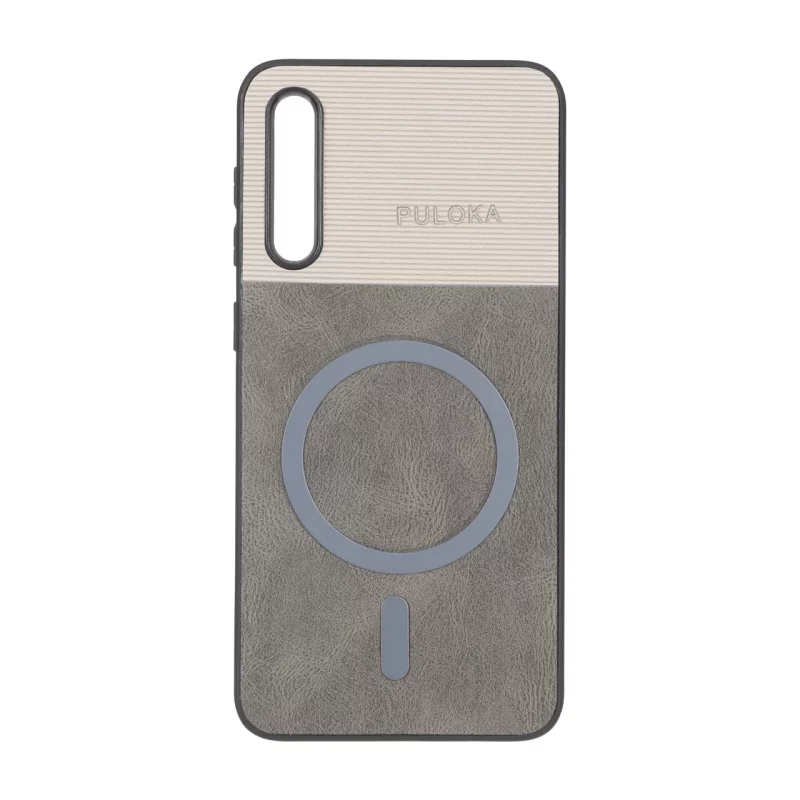 قاب Puloka دو تکه طرح چرم و کبریتی Magnet فلزی Samsung Galaxy A50 / A50s / A30s - خاکستری - تصویر 2