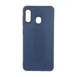 قاب طرح چرم Polo هاشور دار Samsung Galaxy A30 / A20 - سرمه ای