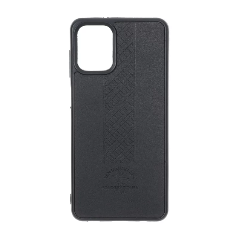 قاب طرح چرم Polo هاشور دار Samsung Galaxy A12 / M12 / F12 - مشکی - تصویر 2