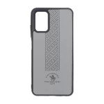 قاب طرح چرم Polo هاشور دار Samsung Galaxy A03s / A02s - طوسی