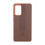 قاب طرح چرم Polo هاشور دار Samsung Galaxy A52 / A52s - قهوه ای
