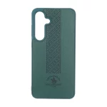 قاب طرح چرم Polo هاشور دار Samsung Galaxy S24 FE - سبز