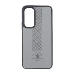 قاب طرح چرم Polo هاشور دار Samsung Galaxy A54 - طوسی