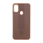 قاب طرح چرم Polo هاشور دار Samsung Galaxy A11 / M11 - قهوه ای