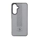 قاب طرح چرم Polo هاشور دار Samsung Galaxy A56 / A36 - طوسی