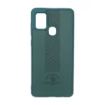 قاب طرح چرم Polo هاشور دار Samsung Galaxy A21s - سبز