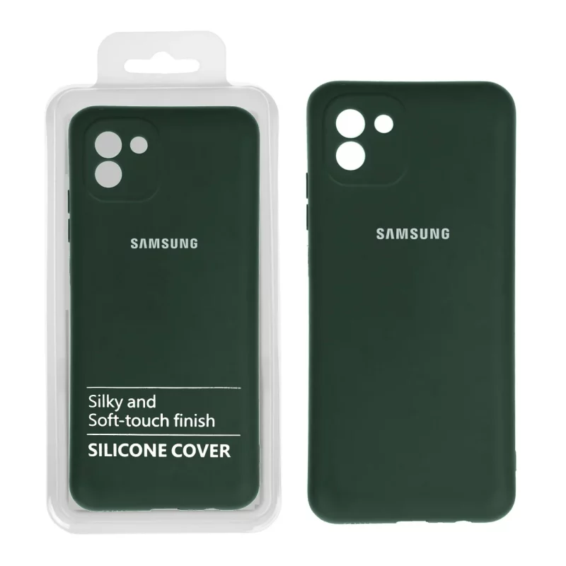 قاب نیو سیلیکون محافظ لنزدار RFF مدل Samsung A03 سبز تیره (پک دار) - تصویر 2