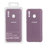 قاب نیو سیلیکون محافظ لنزدار RFF مدل Samsung A20 /A30 - بادمجانی (پک دار)