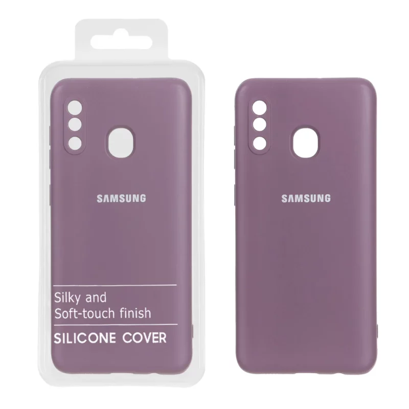 قاب نیو سیلیکون محافظ لنزدار RFF مدل Samsung A20 /A30 - بادمجانی (پک دار) - تصویر 2