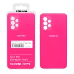 قاب سیلیکونی پاک کنی اورجینال درجه یک Samsung A73 - صورتی فانتزی (پک دار)