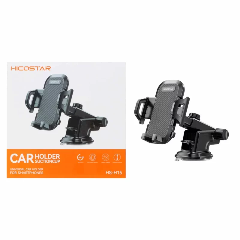 هولدر گوشی موبایل پایه دار Hicostar مدل HS-H15 - مشکی - تصویر 2