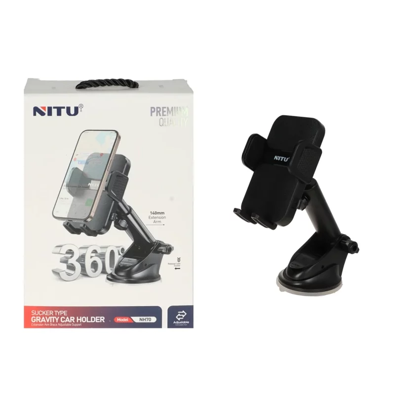 هولدر گوشی موبایل پایه دار Nitu مدل NH70 - مشکی - تصویر 2