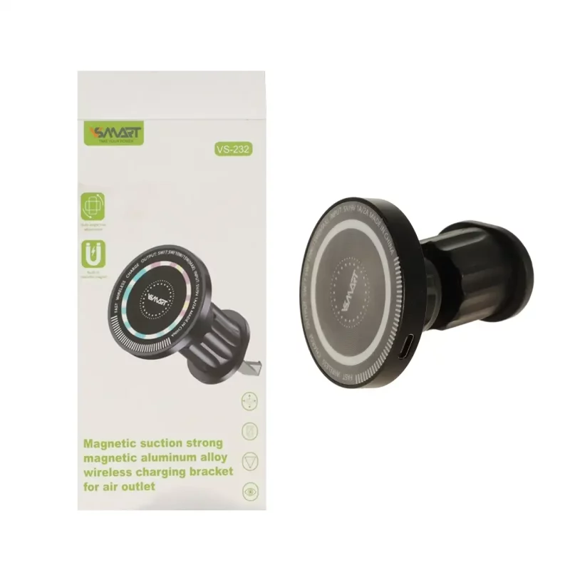 هولدر گوشی موبایل مگنتی دریچه کولری V-Smart مدل VS-232 - مشکی - BSA - تصویر 2