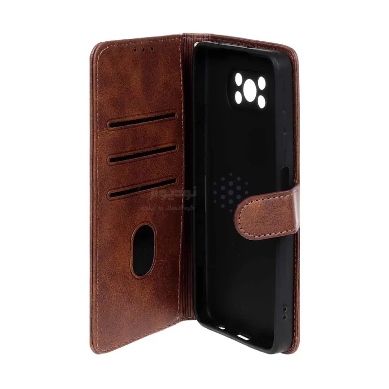 کیف موبایل مگنتی Nillkin مدل Xiaomi Poco X3 / Poco X3 Pro / Poco X3 NFC - قهوه ای - تصویر 3