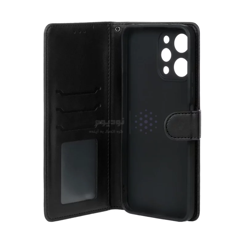 کیف موبایل مگنتی Xiaomi Redmi 12 / Poco M6 Pro 5G - مشکی - تصویر 3