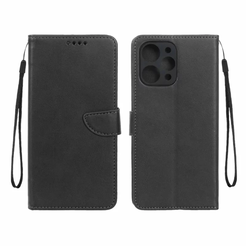کیف چرمی موبایل مگنتی Xiaomi Redmi 12 / Poco M6 Pro 5G - مشکی - تصویر 2