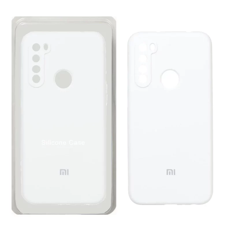 قاب سیلیکونی پاک کنی محافظ لنزدار اورجینال Xiaomi Redmi Note 8 - سفید (پک اصلی) - تصویر 2