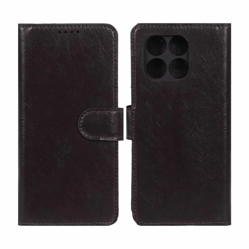 کیف موبایل چرمی مگنتی محافظ لنزدار Xiaomi Poco X6 Pro 5G / Redmi K70E - قهوه ای تیره - تصویر 2