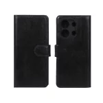 کیف موبایل چرمی مگنتی محافظ لنزدار Xiaomi Redmi Note 13 Pro 5G / Poco X6 - مشکی