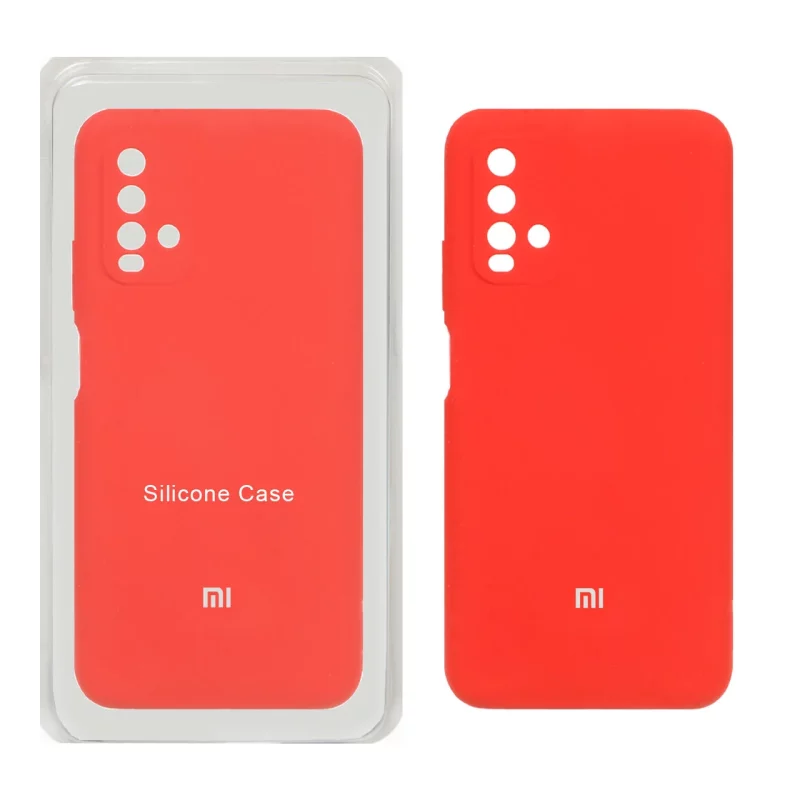 قاب سیلیکونی پاک کنی محافظ لنزدار اورجینال Xiaomi Redmi 9T 4G - قرمز (پک اصلی) - تصویر 2