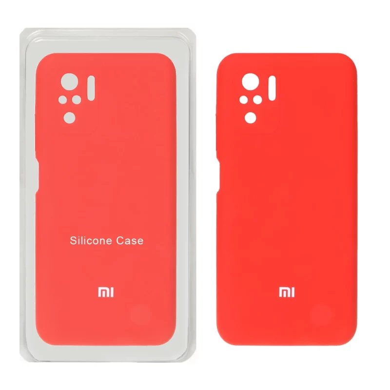 قاب سیلیکونی پاک کنی محافظ لنزدار اورجینال Xiaomi Redmi Note 10 4G / Redmi Note 10S / Poco M5S - قرمز (پک اصلی) - تصویر 2