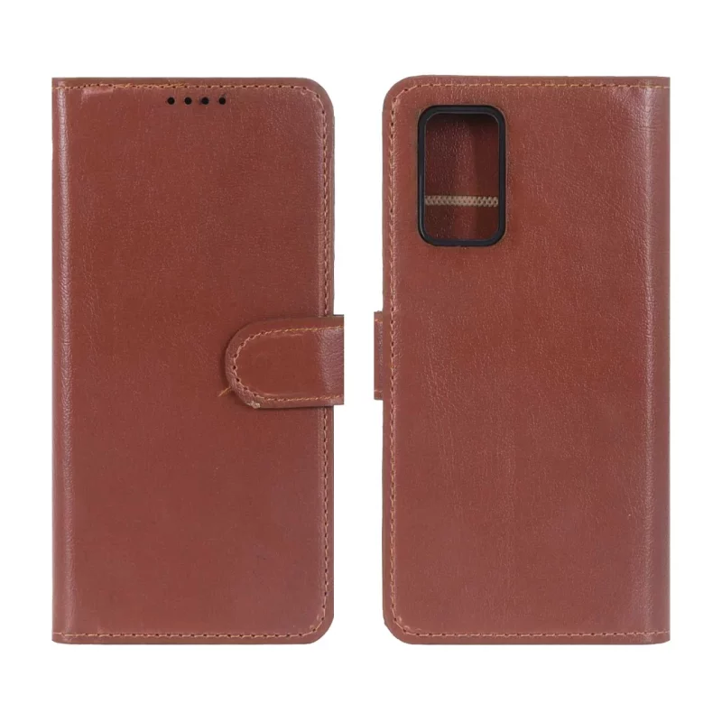 کیف موبایل چرمی مگنتی محافظ لنزدار Xiaomi Poco M3 / Redmi 9T 4G - قهوه ای - تصویر 2