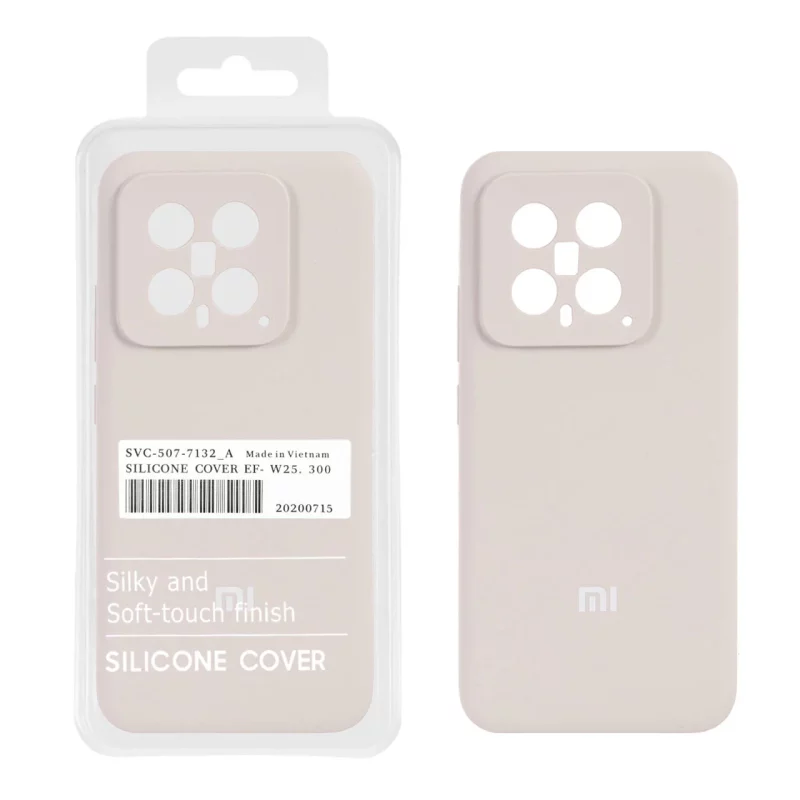 قاب سیلیکونی پاک کنی اورجینال درجه یک Xiaomi Mi 14 - کرم (پک دار) - تصویر 2
