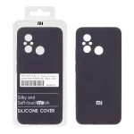 قاب سیلیکونی پاک کنی اورجینال درجه یک Xiaomi Redmi 12C / Redmi 11A / Poco C55 - بادمجانی تیره (پک دار)