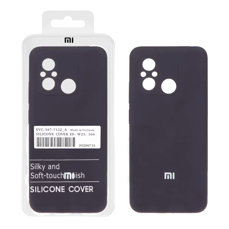 قاب سیلیکونی پاک کنی اورجینال درجه یک Xiaomi Redmi 12C / Redmi 11A / Poco C55 - بادمجانی تیره (پک دار) - تصویر 2