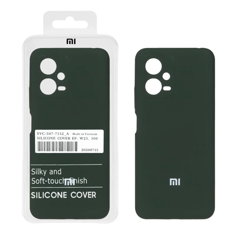 قاب سیلیکونی پاک کنی اورجینال درجه یک Xiaomi Redmi Note 12 5G / Poco X5 5G - سبز تیره (پک دار) - تصویر 2