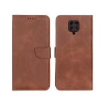 کیف چرمی موبایل مگنتی محافظ لنزدار Xiaomi Redmi Note 9S / Redmi Note 9 Pro / Redmi Note 9 Pro Max - قهوه ای