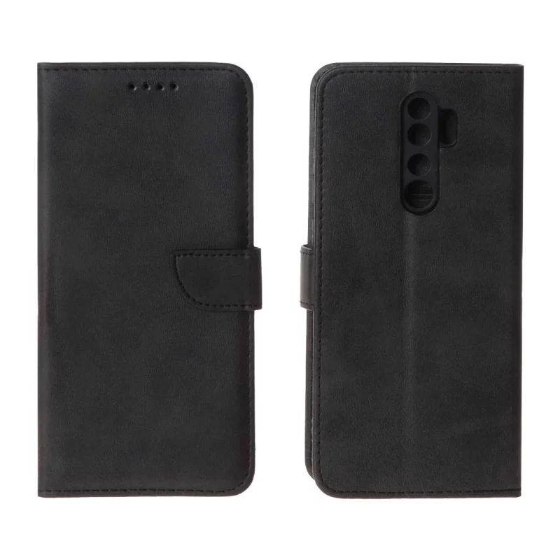 کیف چرمی موبایل مگنتی محافظ لنزدار Xiaomi Redmi Note 8 Pro - مشکی - تصویر 2