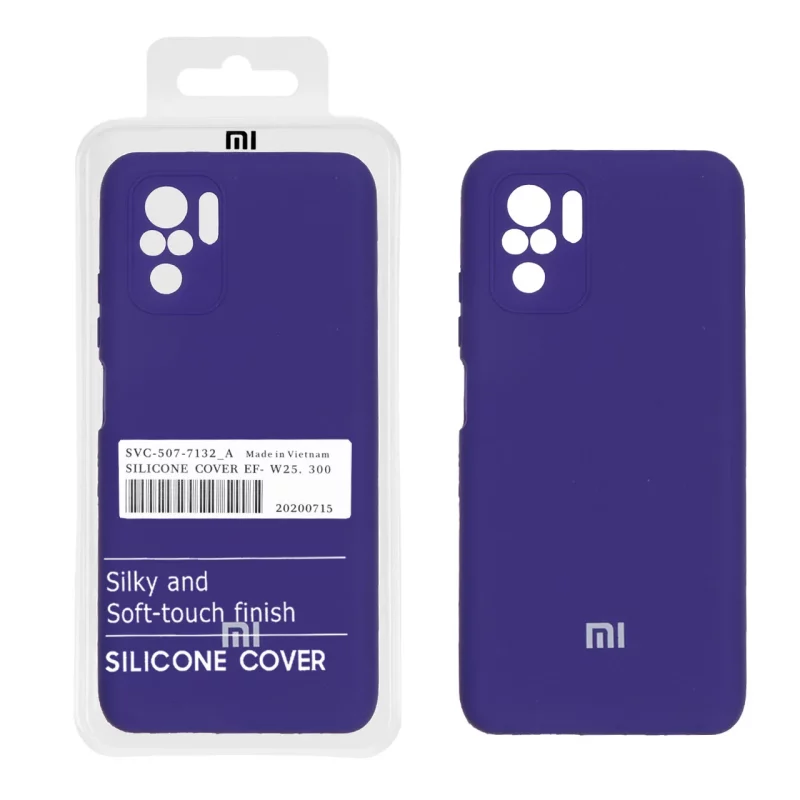 قاب سیلیکونی پاک کنی اورجینال درجه یک Xiaomi Redmi Note 10 4G / Redmi Note 10S / Poco M5S - بنفش تیره (پک دار) - تصویر 2